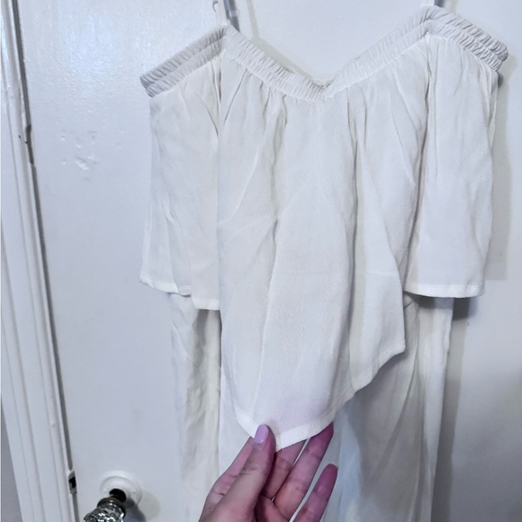 Size M white smocked Noisy May ruffled spaghetti strap romper - Picture 4 of 10